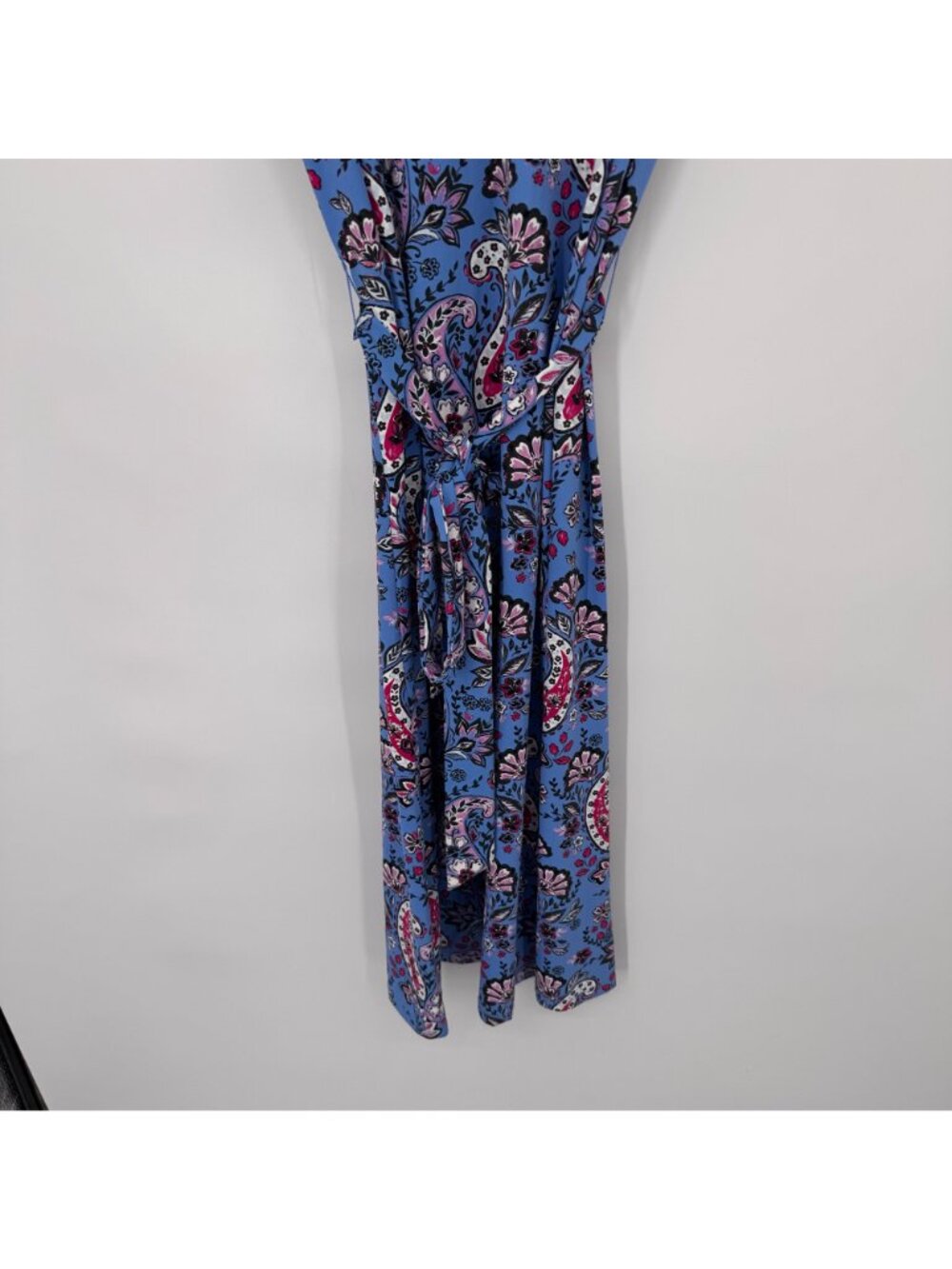 Talbots Effortless Jersey knit Tie Waist Midi Dress Seaside Paisley size large - Picture 6 of 13